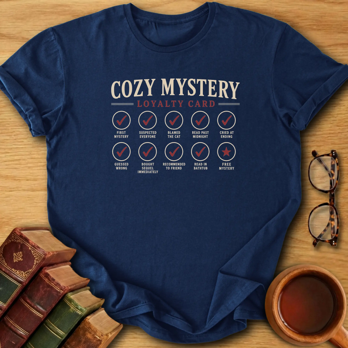 Cozy Mystery Loyalty Card T-Shirt