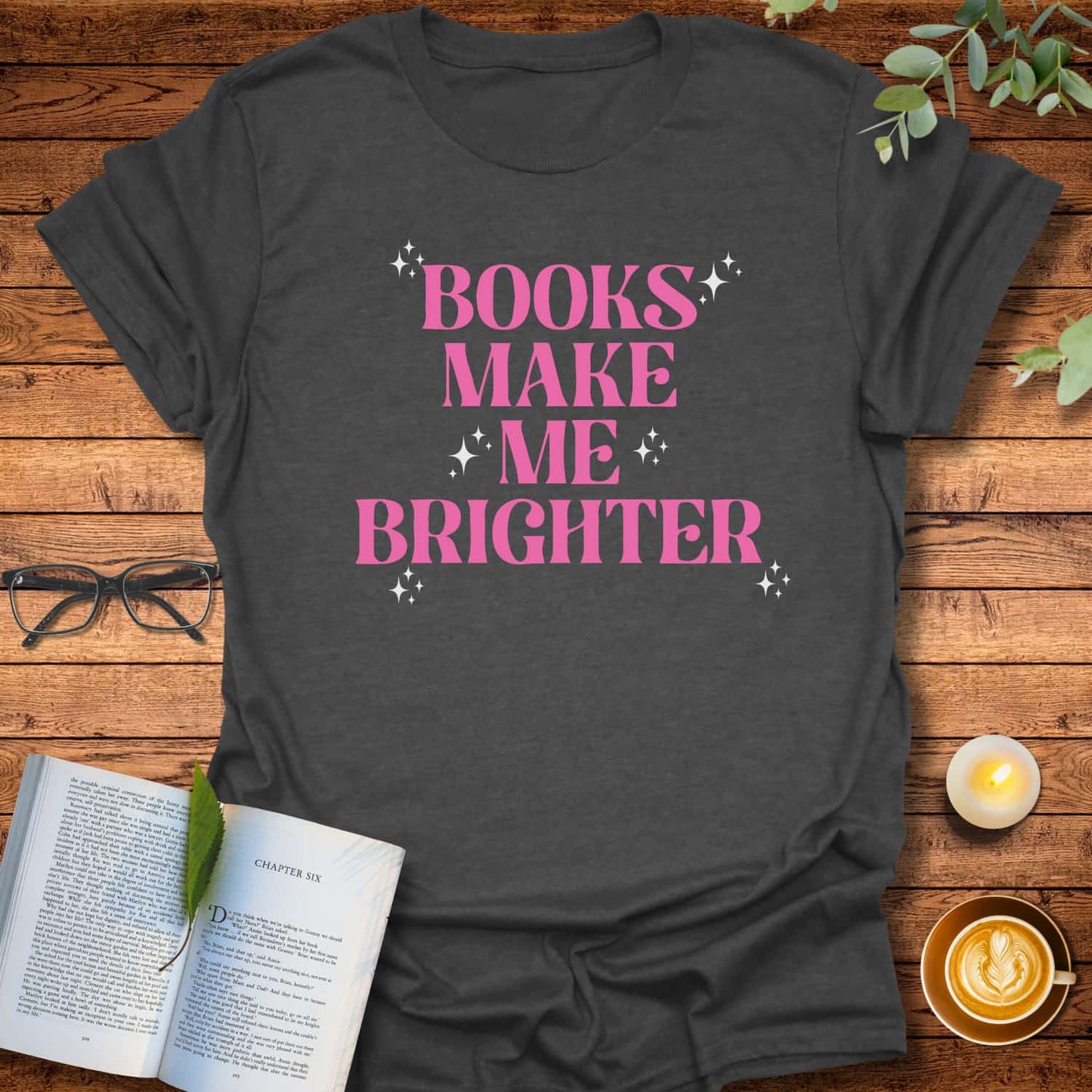 Brighter With Books T-Shirt