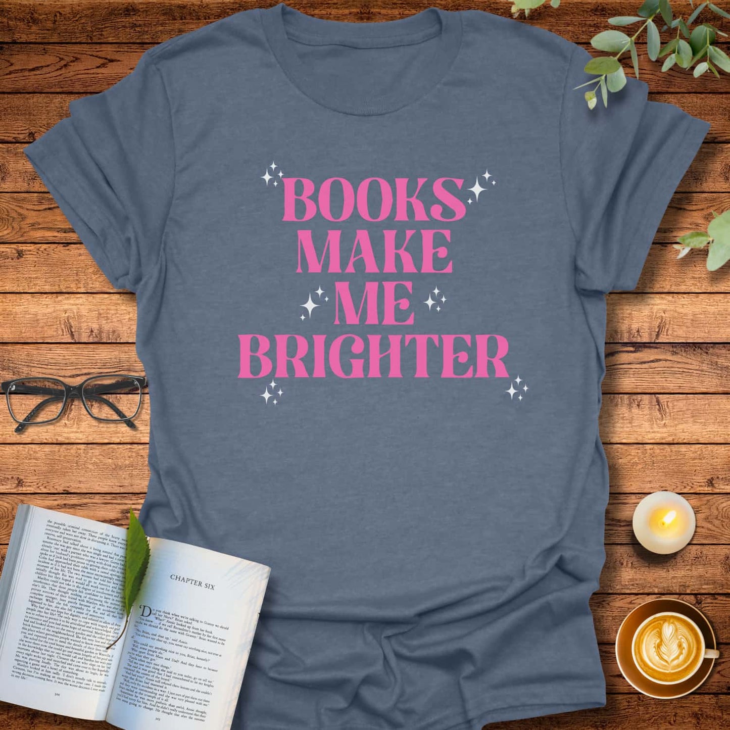 Brighter With Books T-Shirt