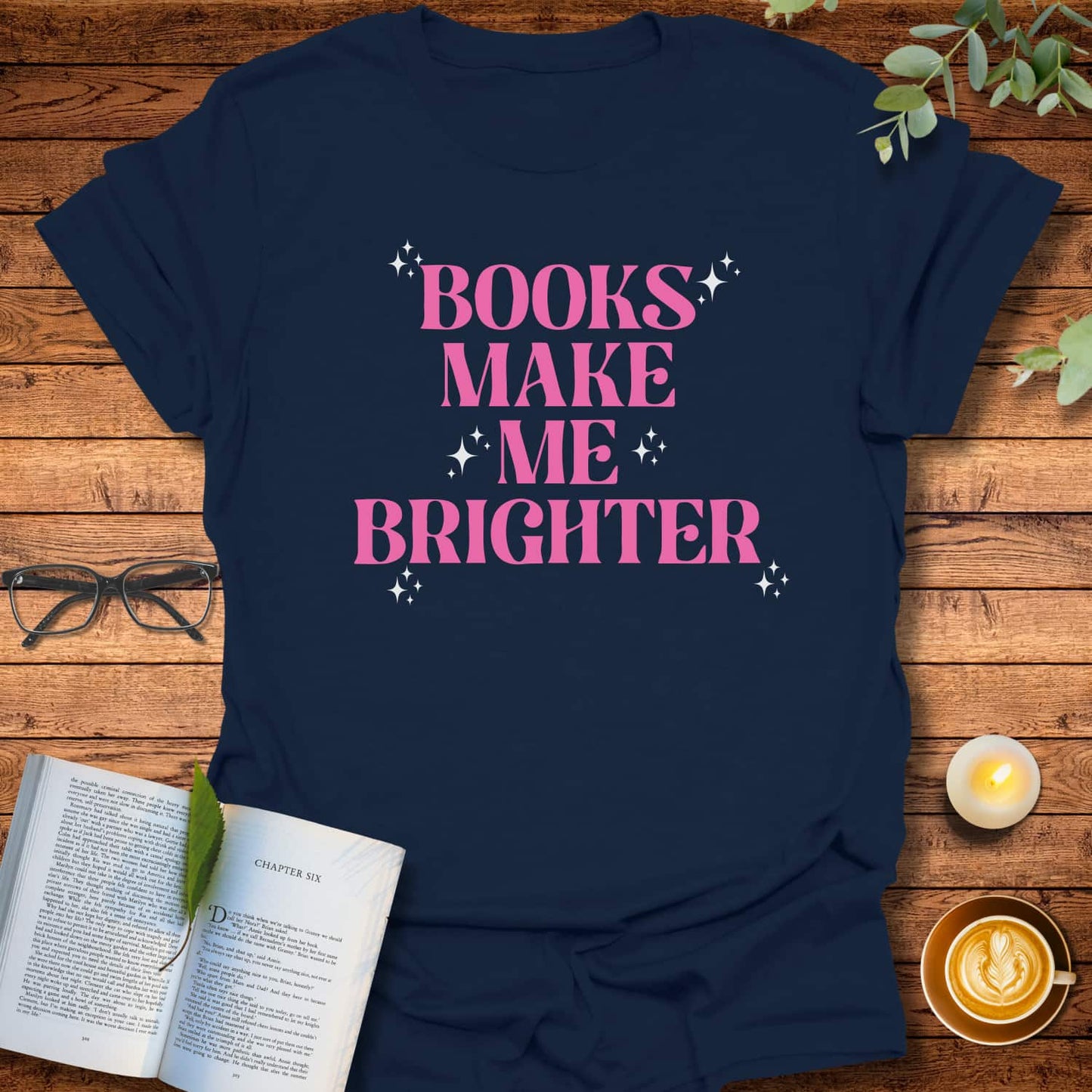 Brighter With Books T-Shirt