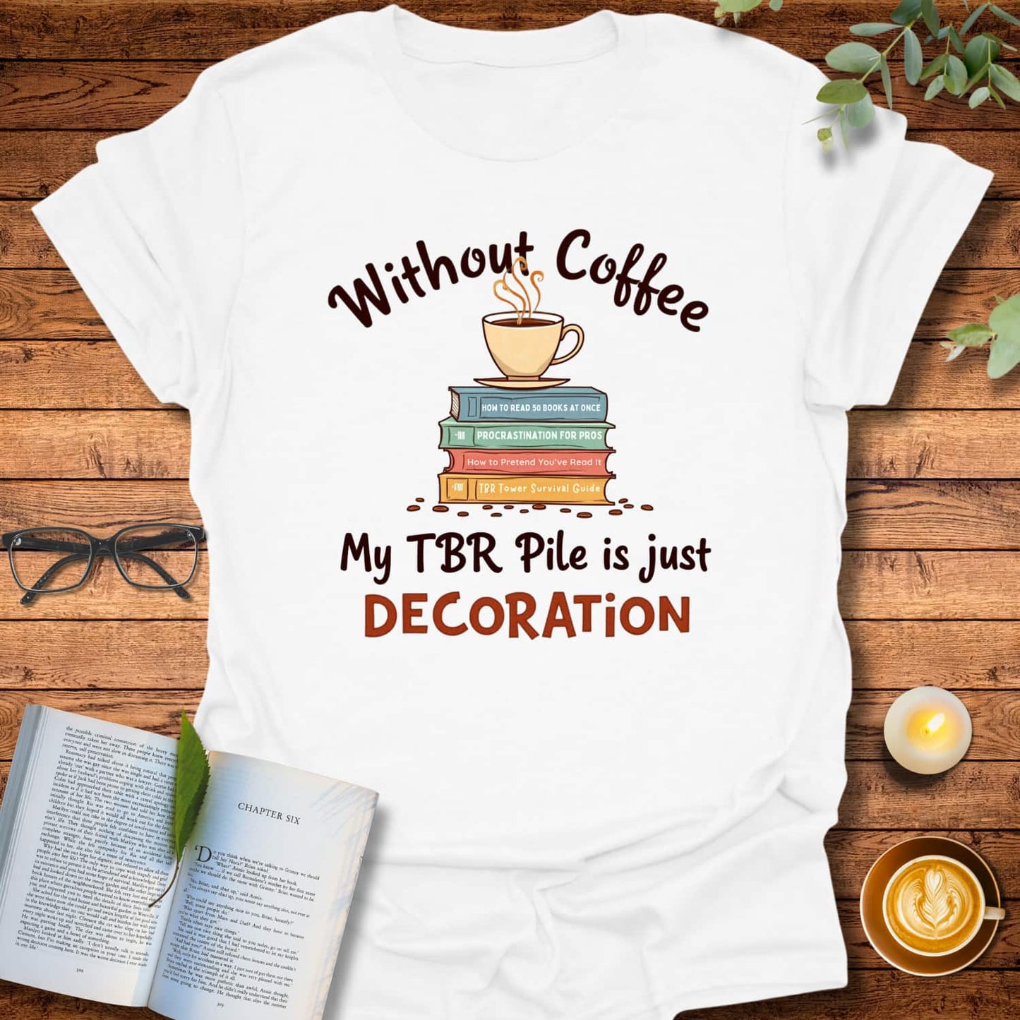 Caffeine & Chapters T-Shirt