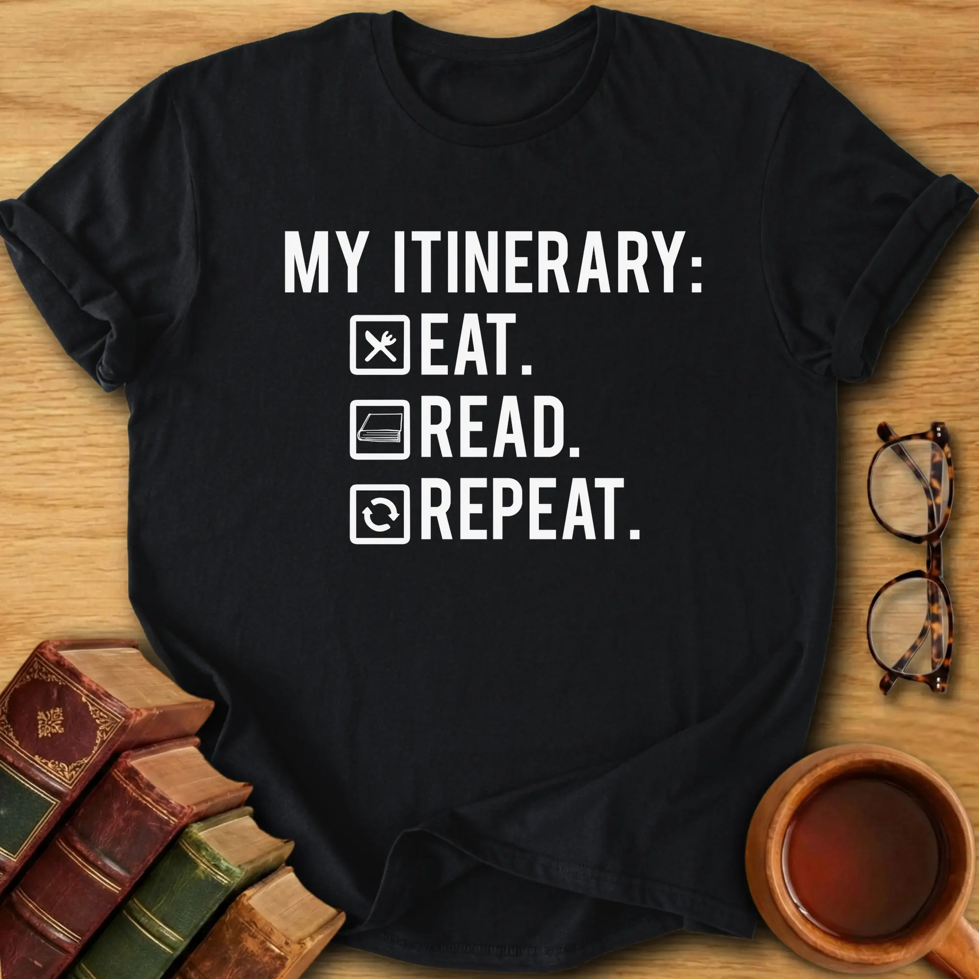 Eat, Read, Repeat T-Shirts