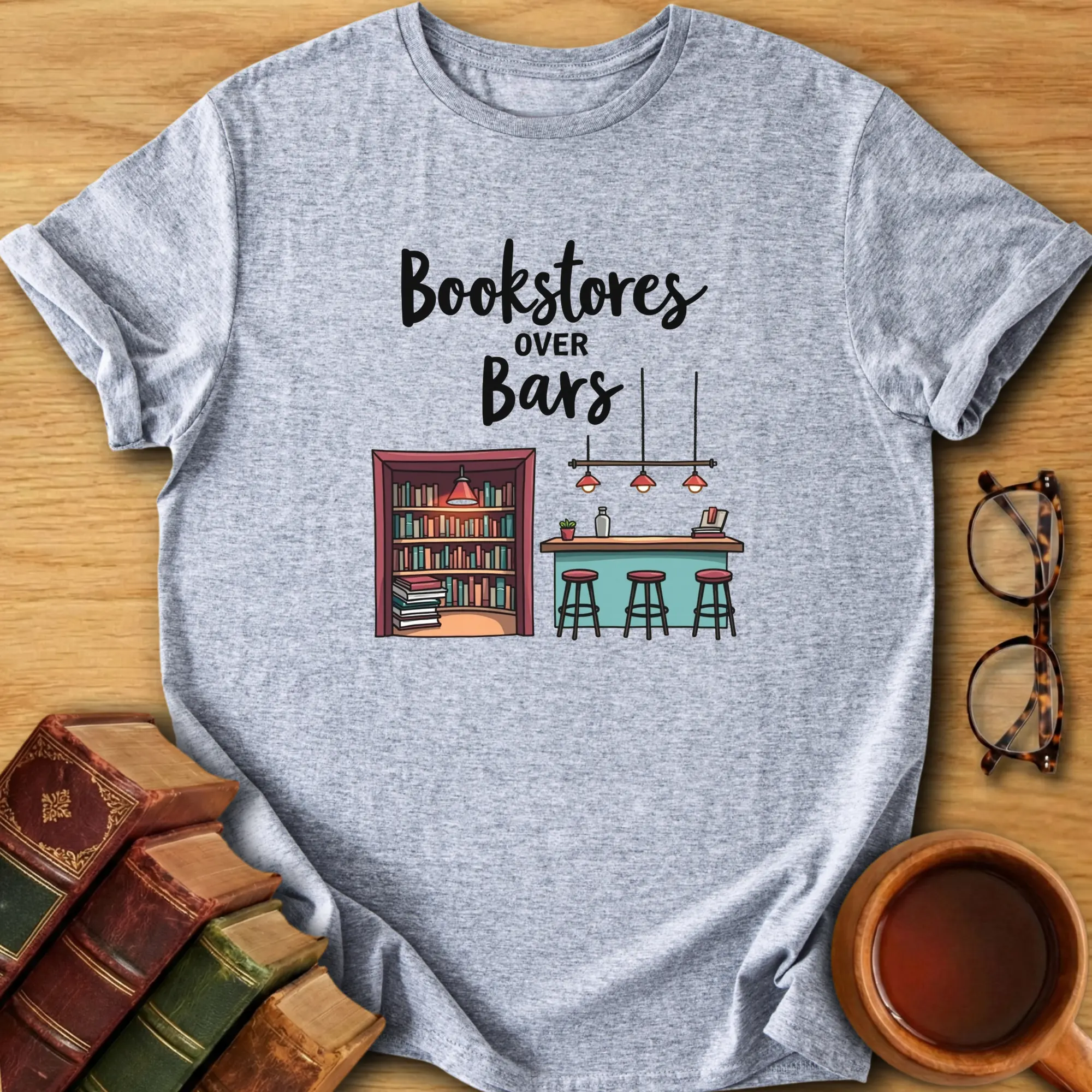 Bookstores Over Bars T-Shirt