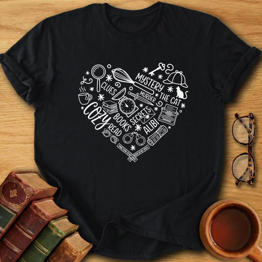 Cozy Mystery Heart T-Shirt