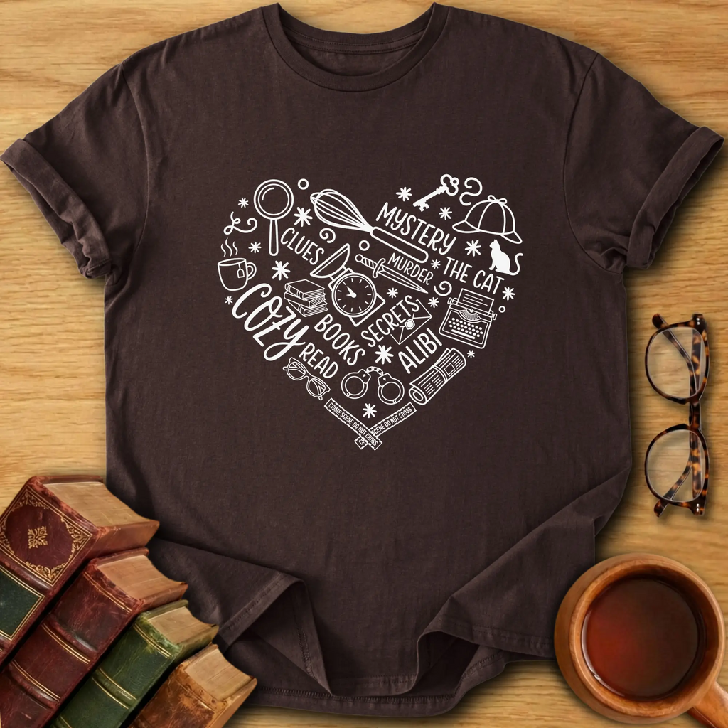 Cozy Mystery Heart T-Shirt