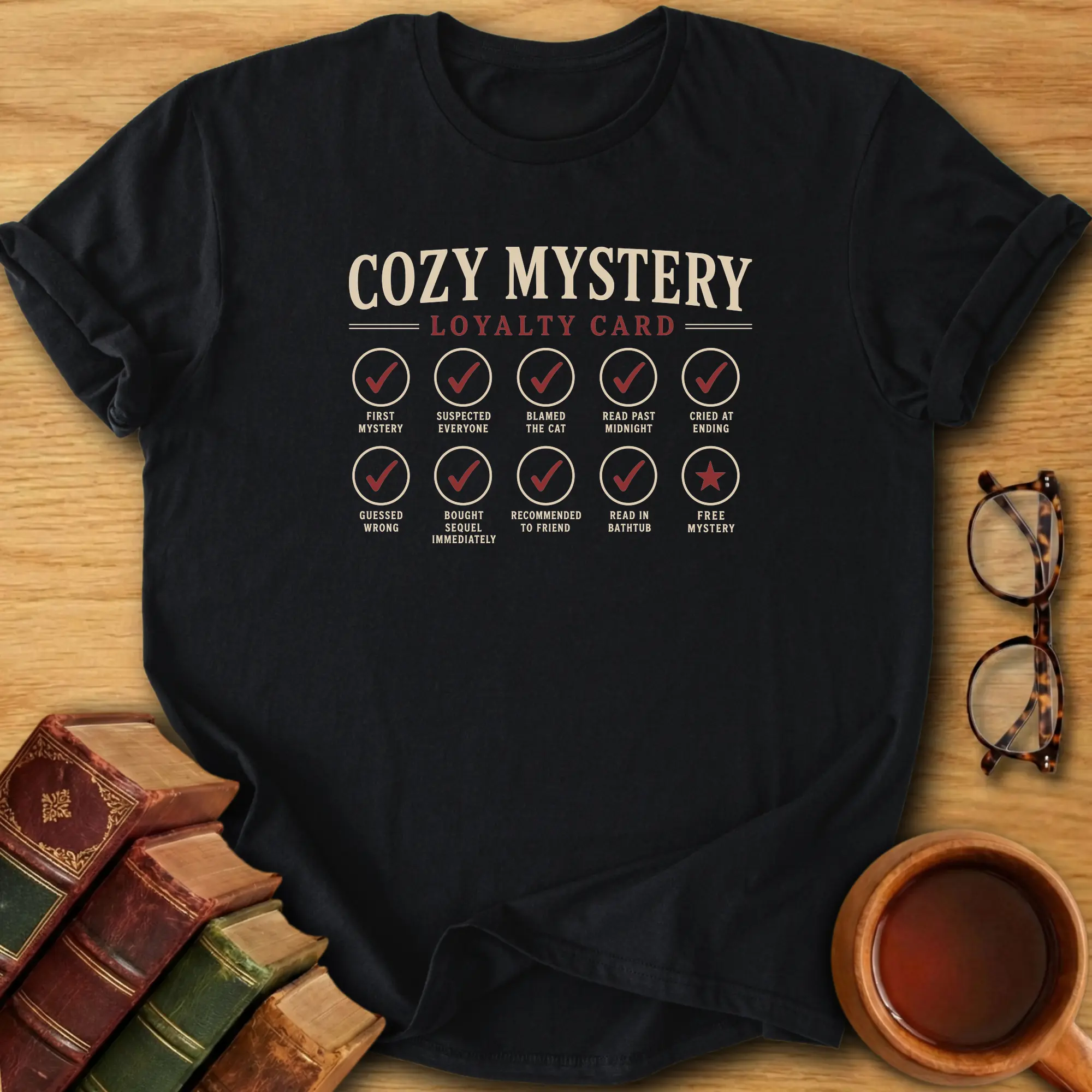 Cozy Mystery Loyalty Card T-Shirt