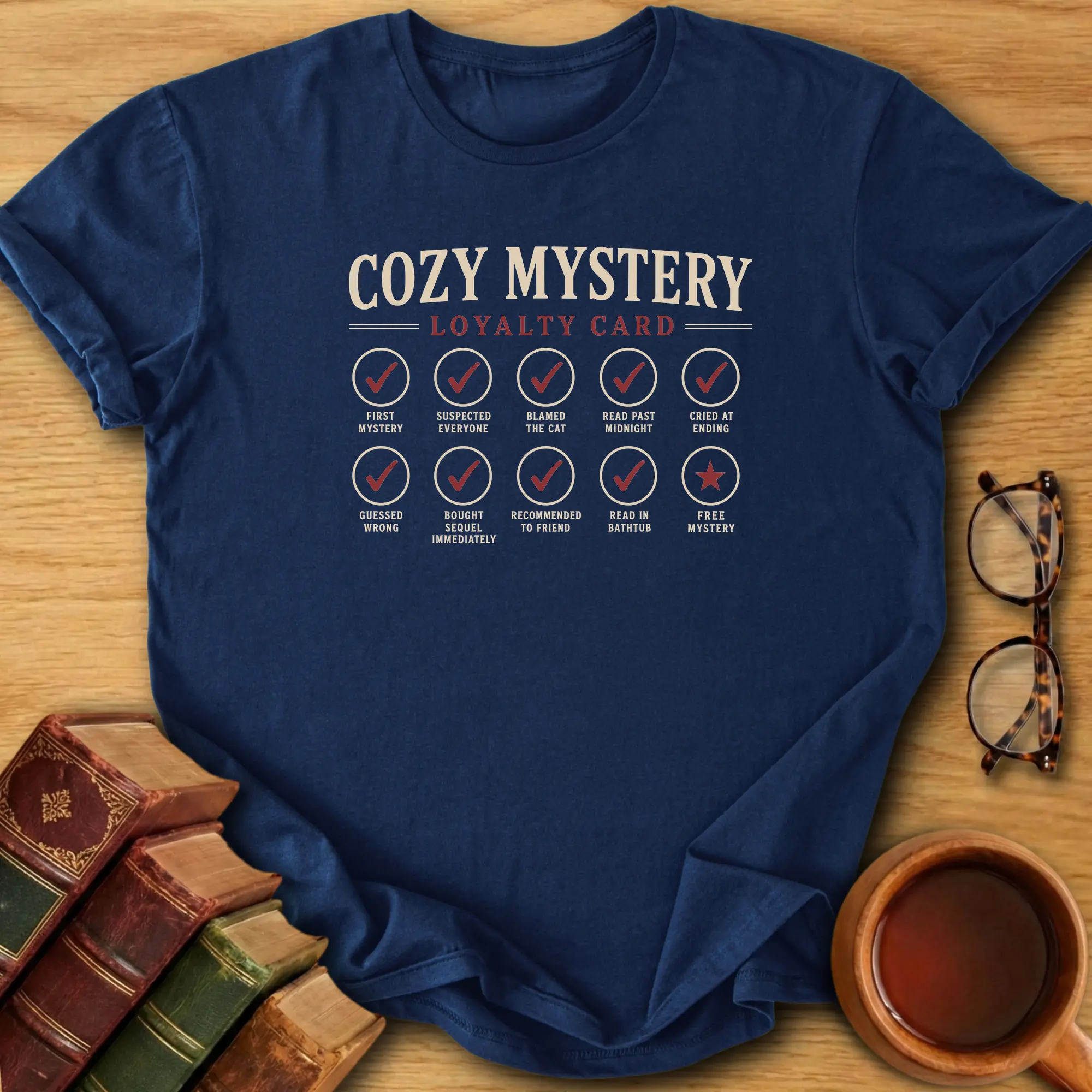 Cozy Mystery Loyalty Card T-Shirt