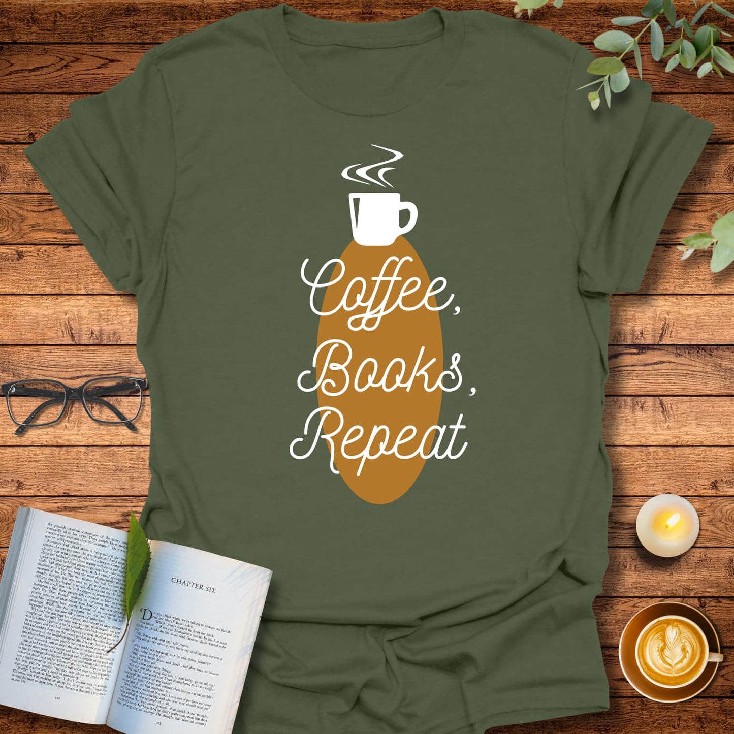 Coffee, Books, Repeat T-Shirt