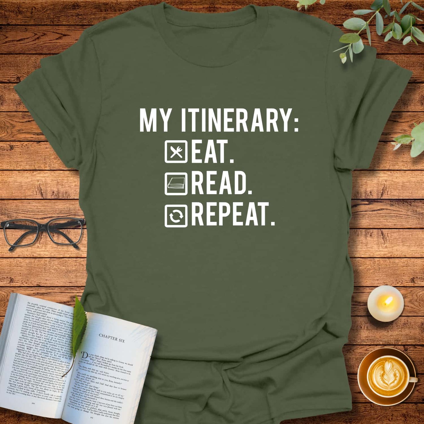 Eat, Read, Repeat T-Shirts