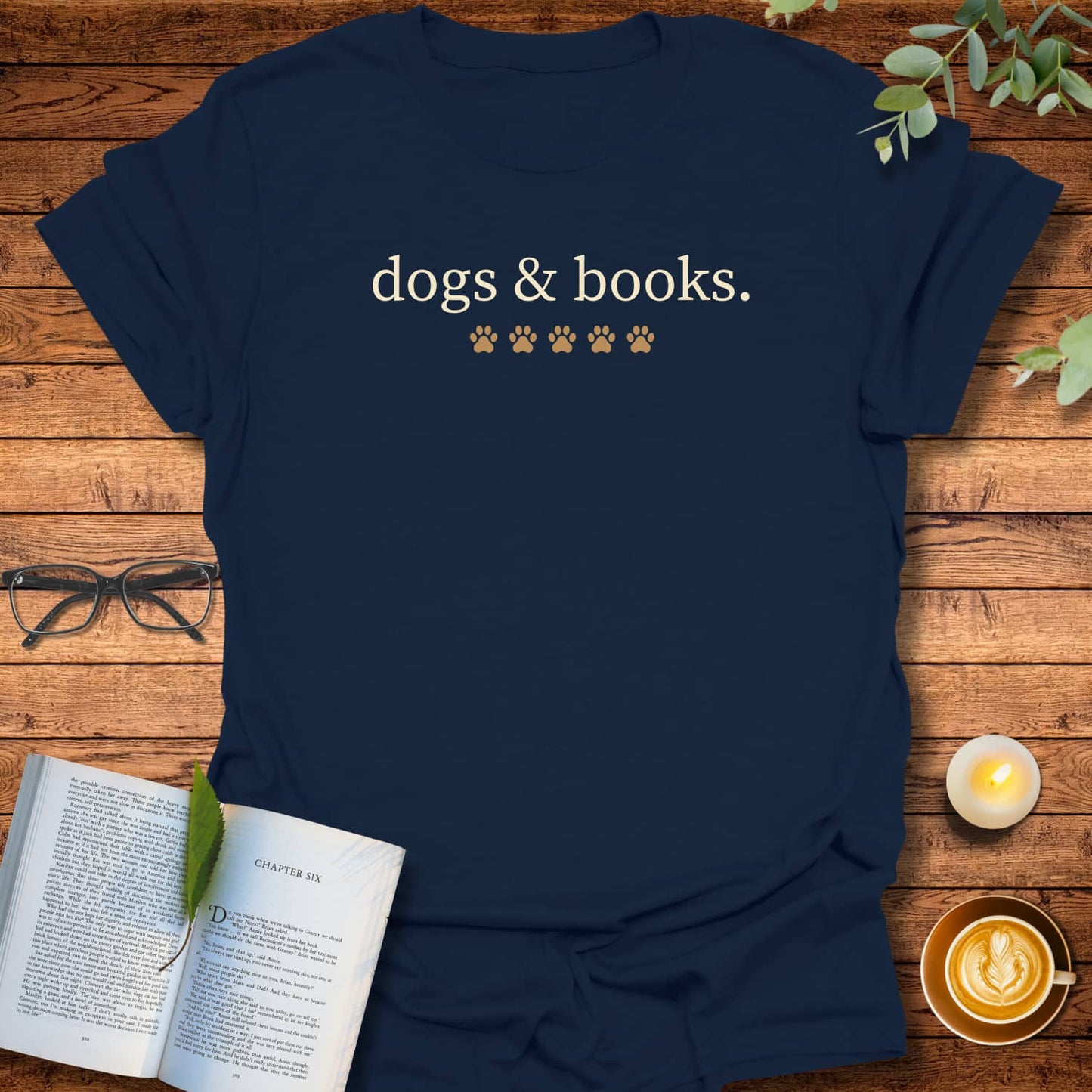 Dogs & Books T-Shirt