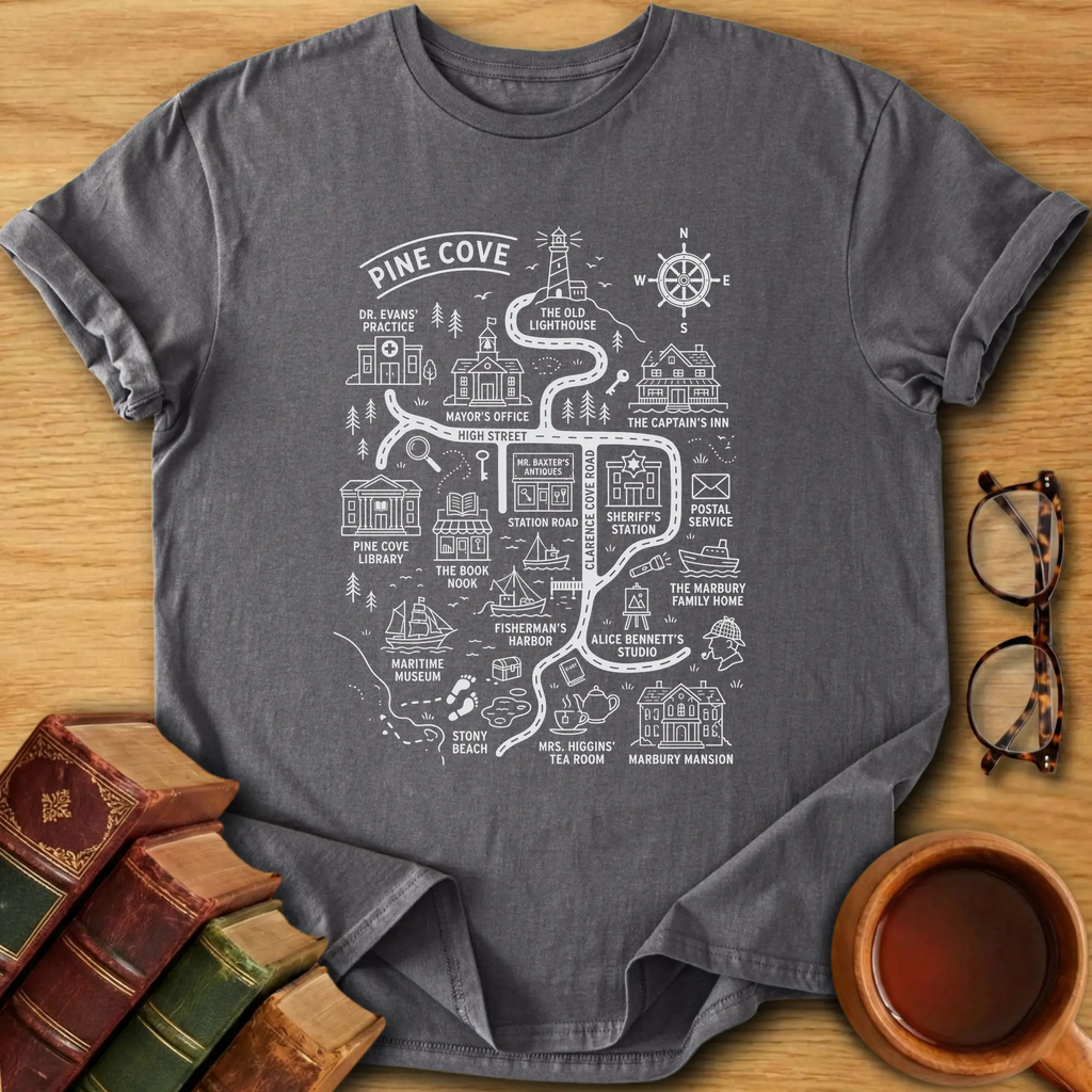 Pine Cove Mystery Map T-Shirt