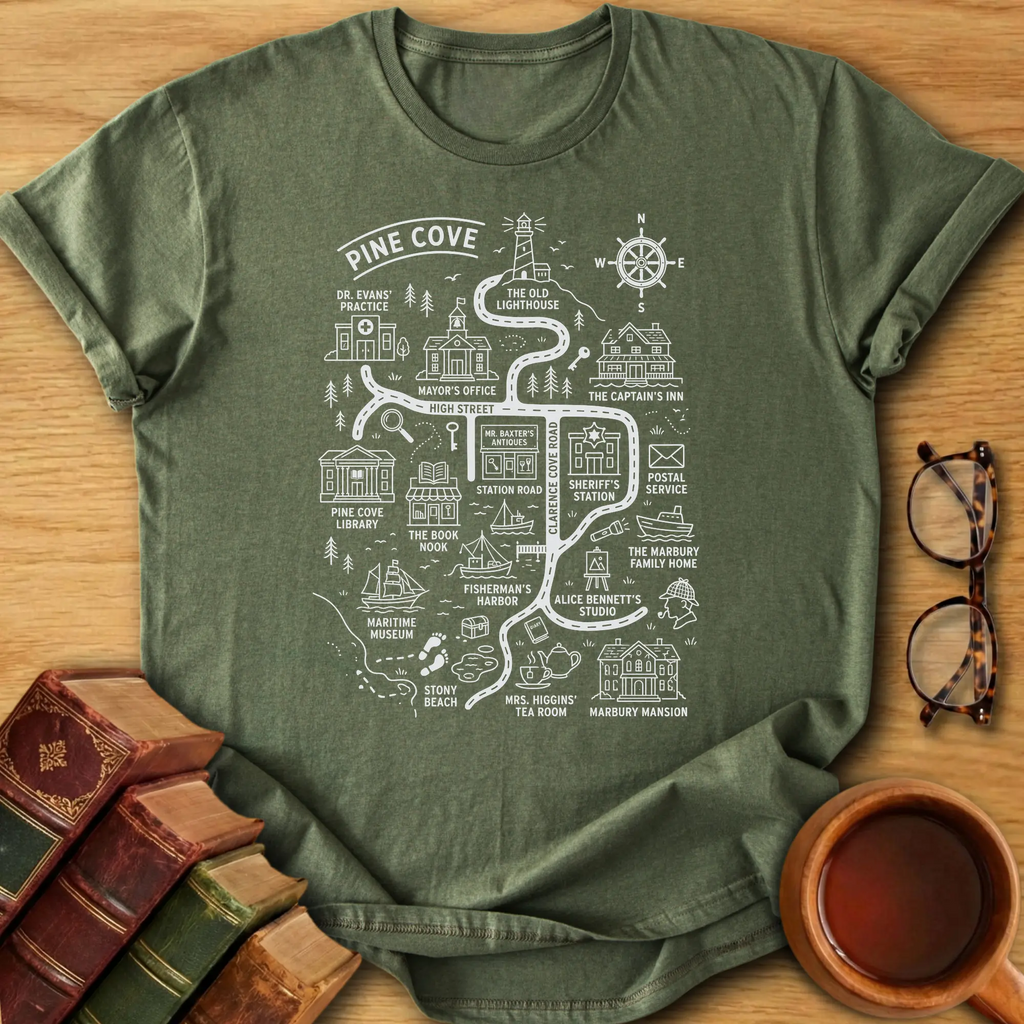 Pine Cove Mystery Map T-Shirt