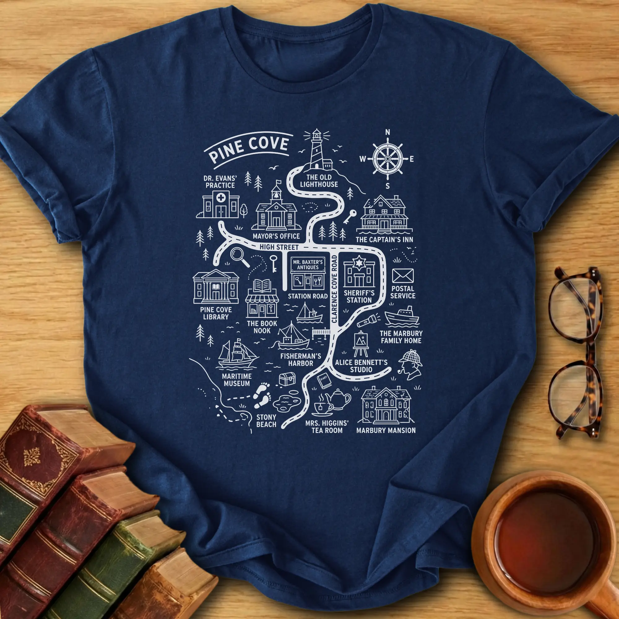 Pine Cove Mystery Map T-Shirt