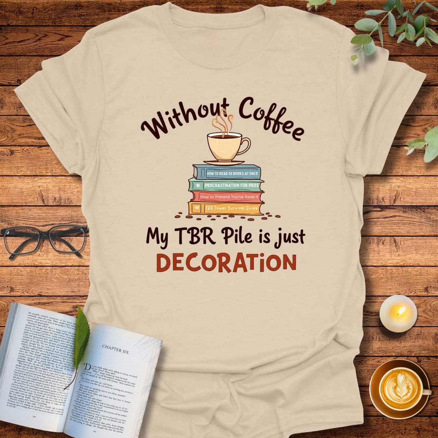 Caffeine & Chapters T-Shirt