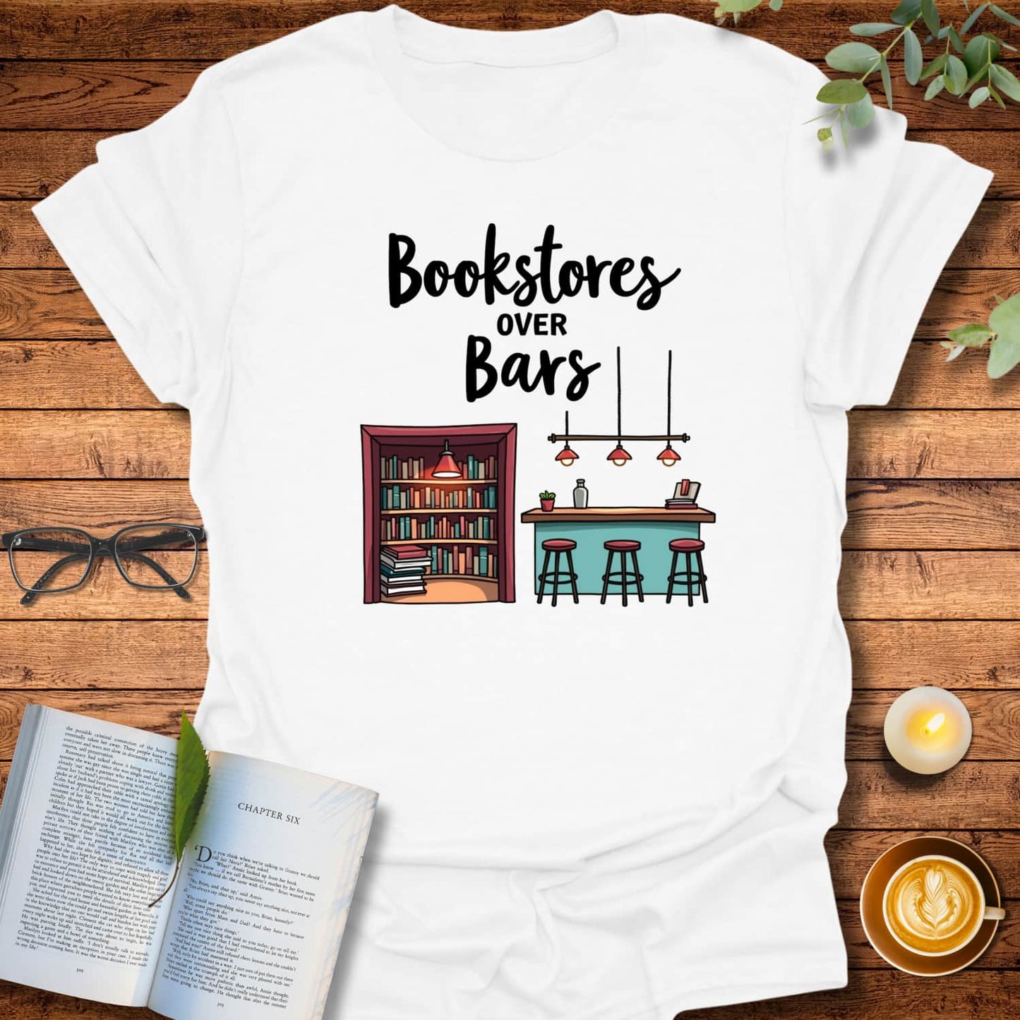 Bookstores Over Bars T-Shirt